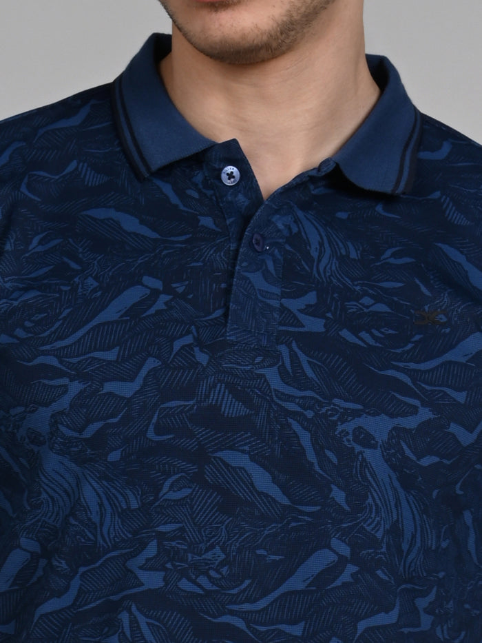 Killer Men Dark Blue Printed Slim Fit T-Shirt
