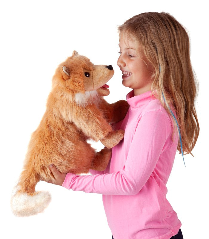 "Sale" Folkmanis - Pomeranian Hand Puppet Dog Plushie 3139