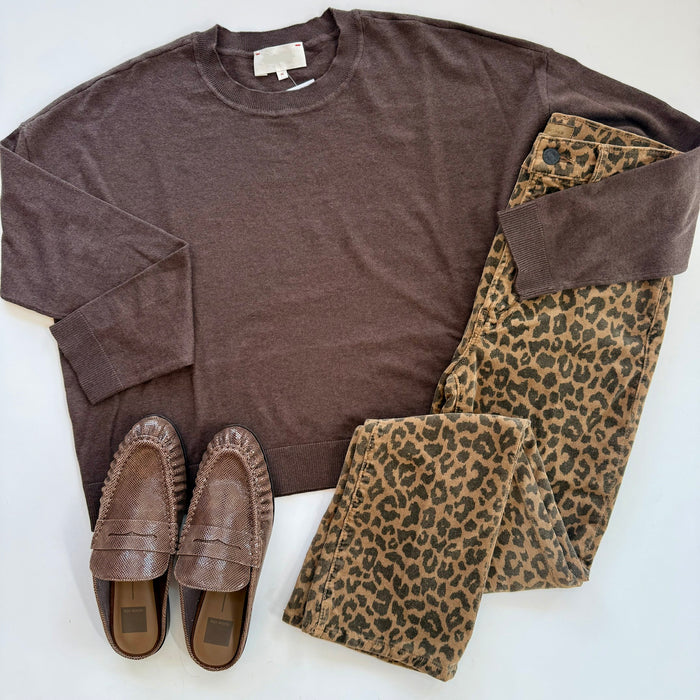 Xix9fks Brown Crewneck Sweater