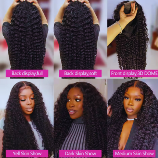 26 Inch Deep Curly Glueless Wig – 6x4 Transparent Lace Closure Human Hair, Ready to Wear