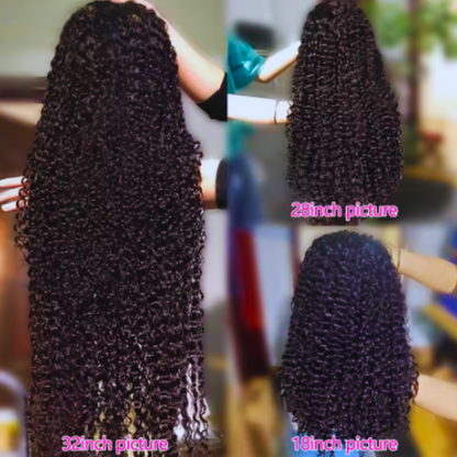 26 Inch Deep Curly Glueless Wig – 6x4 Transparent Lace Closure Human Hair, Ready to Wear