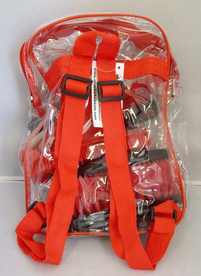 Red 8 Piece Kids Horse Grooming Kit