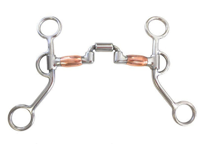 AJ Tack Argentine Square Port Correctional Bit with Copper Rollers