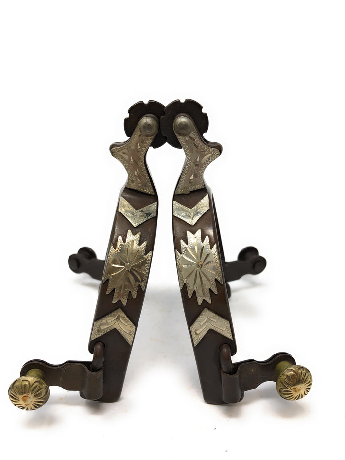 AJ Tack Antique Brown Southwest Spurs - Ladies