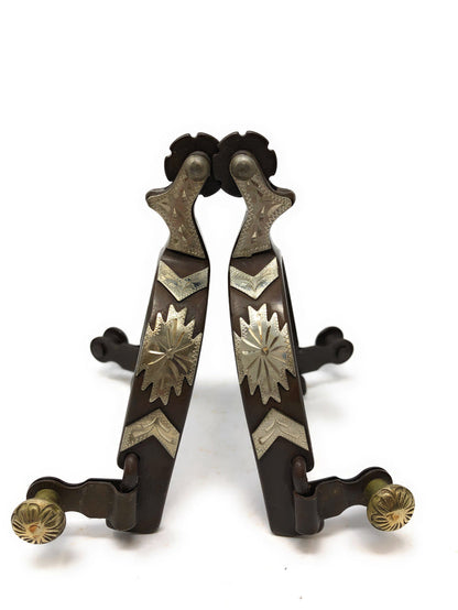 AJ Tack Antique Brown Southwest Spurs - Ladies