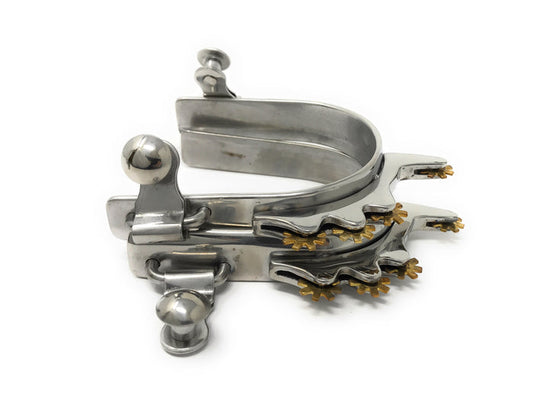AJ Tack Stainless Steel Horizontal Rowels Bumper Spurs - Ladies