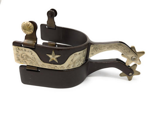 AJ Tack Antique Brown Star and Dots Spurs - Mens