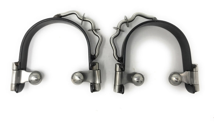 AJ Tack Black Bumper Spurs with Rowels - Mens