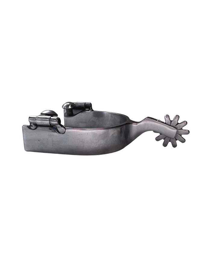 AJ Tack Men's Brushed Stainless Steel Spur with rowel