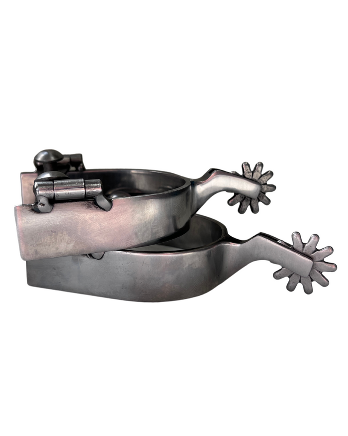 Pair of AJ Tack Men's Brushed Stainless Steel Spur