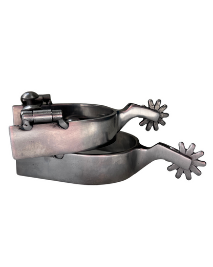 Pair of AJ Tack Men's Brushed Stainless Steel Spur