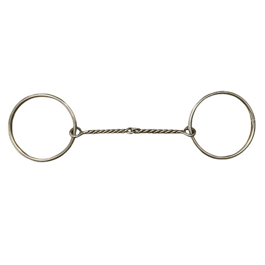 AJ Tack O-Ring Polished Sweet Iron Twisted Snaffle Bit
