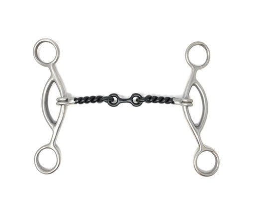 AJ Tack American Sliding Gag Bit Three Piece Dog Bone Snaffle