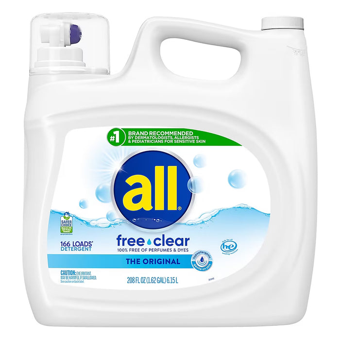 all Free Clear Liquid Laundry Detergent, 166 Loads, 208 fl oz