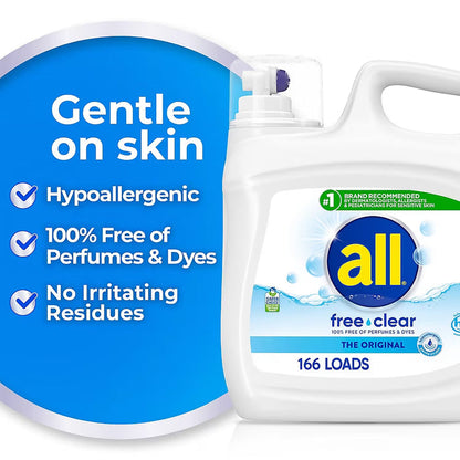 all Free Clear Liquid Laundry Detergent, 166 Loads, 208 fl oz