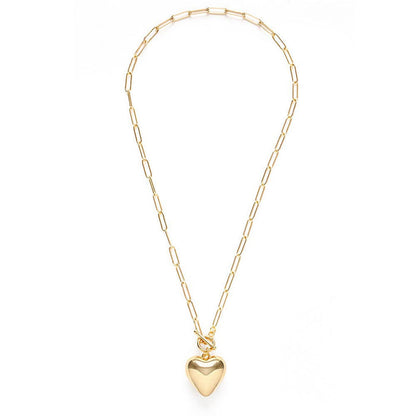 Amano Studio - Puffed Heart on Toggle Chain Necklace