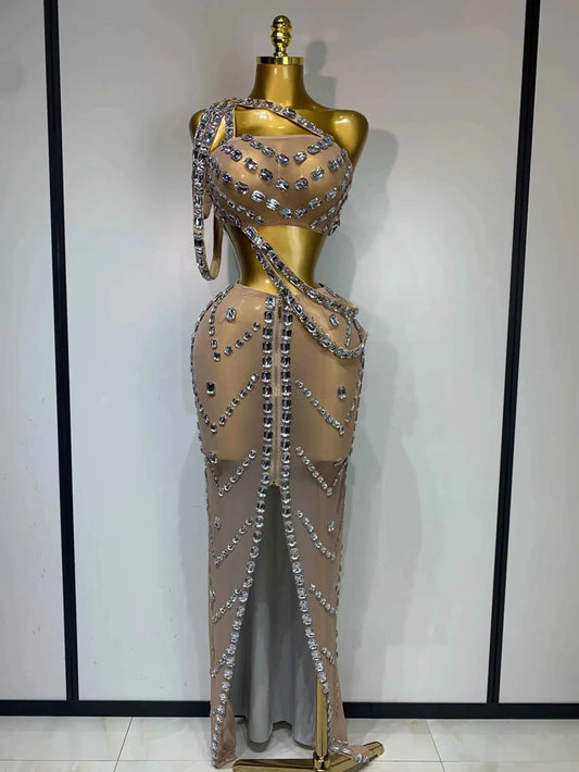 Angela Luxury Sparkling Rhinestones Two Piece Set