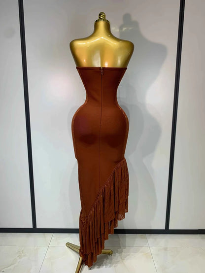 Angela Rhinestone Cut Out Bandage Dress