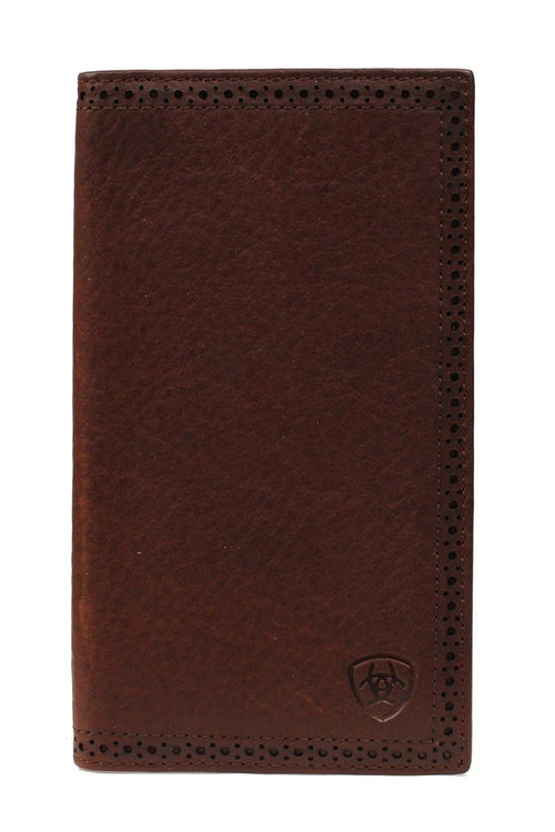 Ariat Mens Leather Wallet - Dark Copper Rodeo