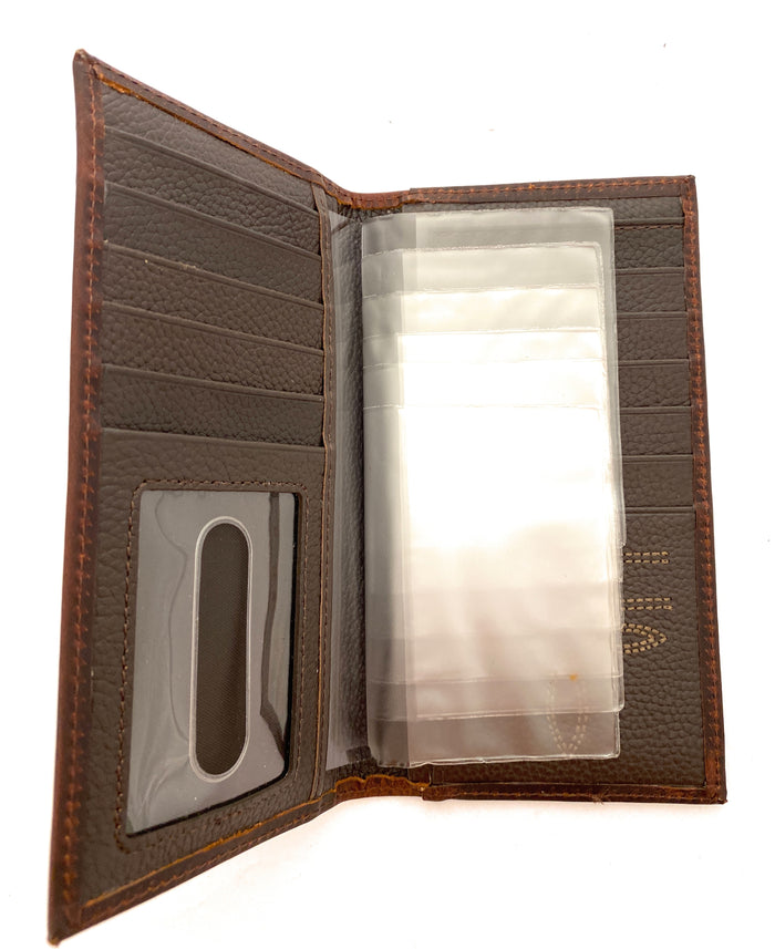 Ariat Mens Leather Wallet - Dark Copper Rodeo