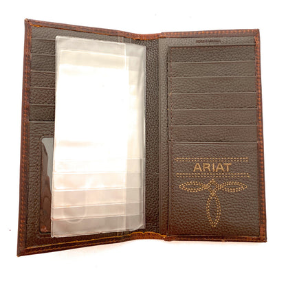 Ariat Mens Leather Wallet - Dark Copper Rodeo