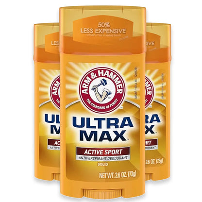 Arm & Hammer Deodorant UltraMax Invisible Solid Active Sport 2.6 oz - 3 Pack - (BB 12/26)