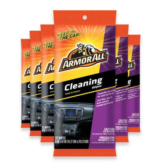 Armor All Cleaning Wipes Pouch - 20 Ct - 6 Pack