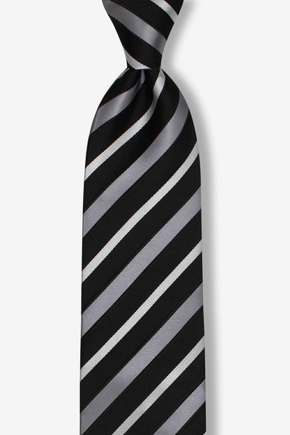 Black Gray Multi-Striped Pre-tied Tie, Tie, GoTie