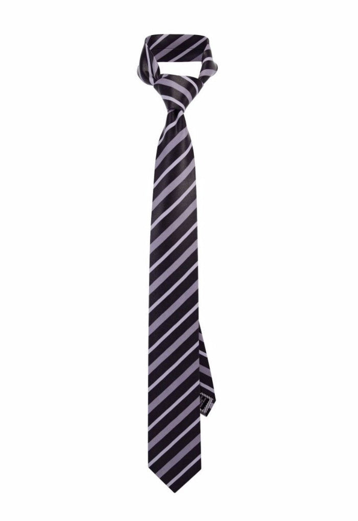 Black Gray Multi-Striped Pre-tied Tie, Tie, GoTie