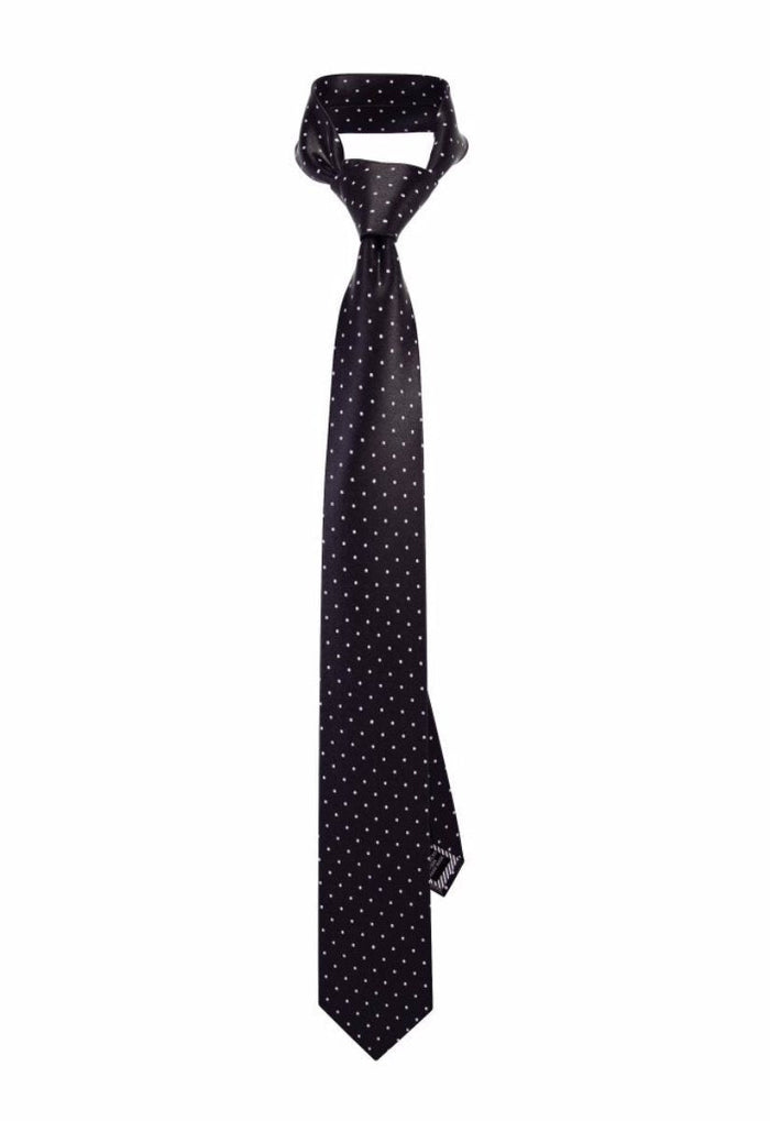 Black Pearl Dotted Pre-tied Tie, Tie, GoTie