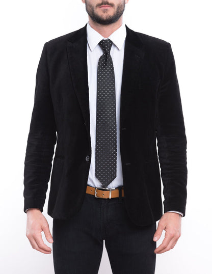 Black Pearl Dotted Pre-tied Tie, Tie, GoTie