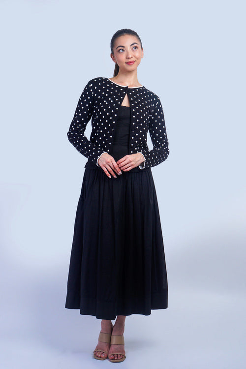 Private Label TOPS Black Polka Dot Cardigan