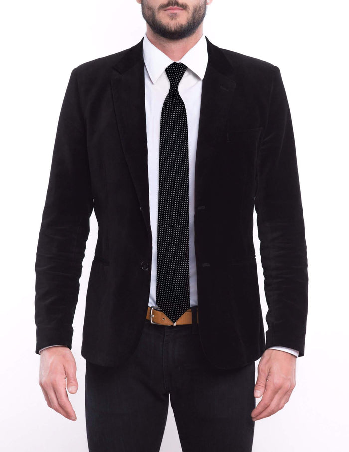 Black with Silver Dots- Pre-tied Tie, Tie, GoTie