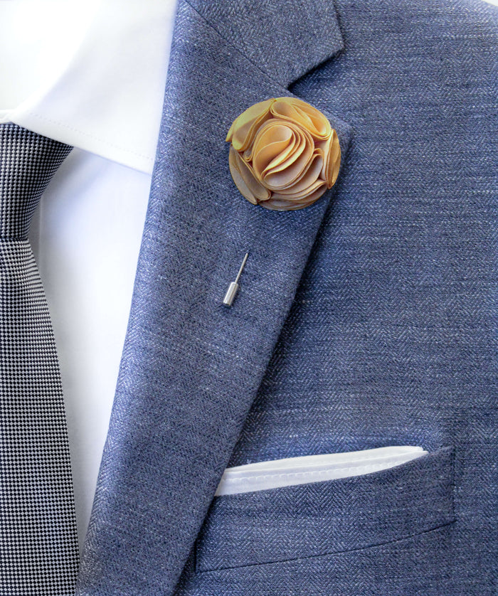 Blooming Bronze Flower Lapel Pin