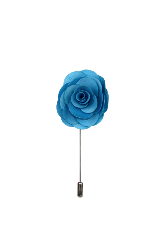Blue Crystal Flower Lapel Pin