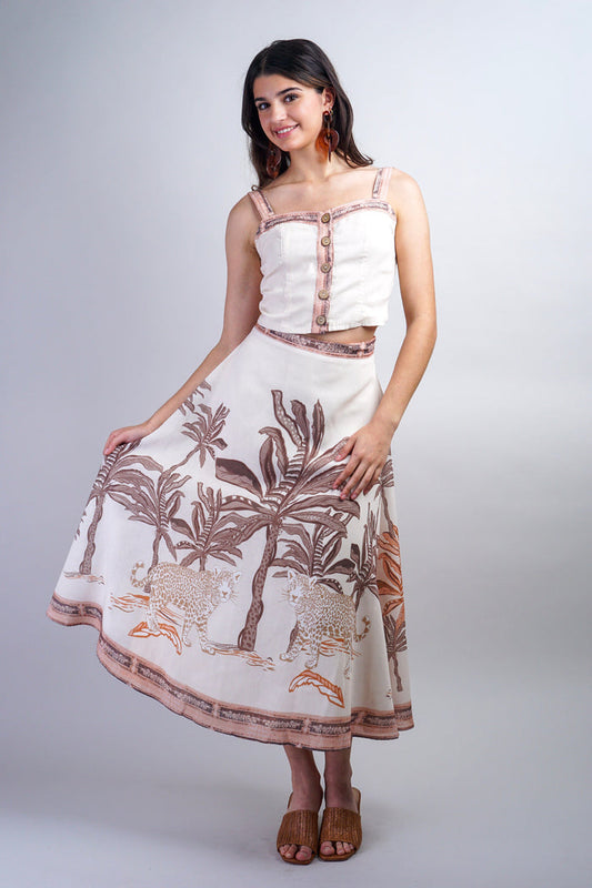 Private Label SKIRTS Beige Tropical Skirt