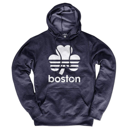 Boston Shamrock Retro Hoodie | 2XL / Heather Blue