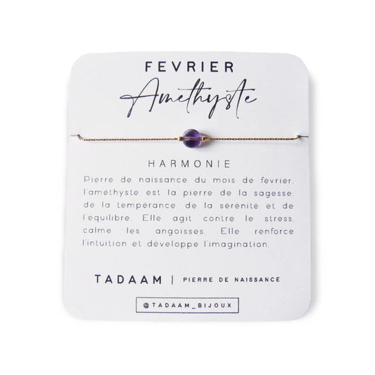 Bracelet pierre de naissance | Février: Améthyste