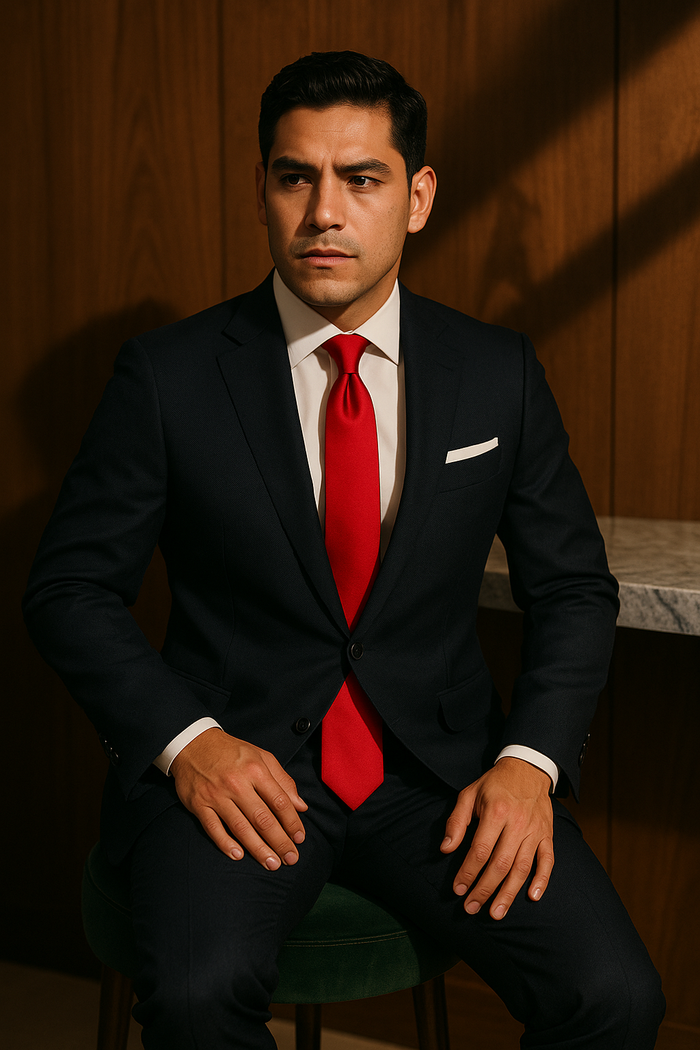 AI generated marketing image for Bright Solid Red Traditional Tie