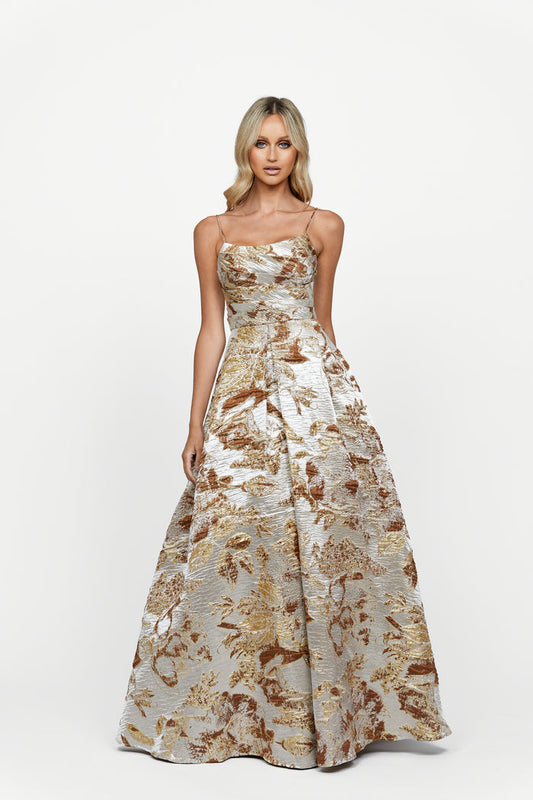 Brigitta Ballgown 10 Gold - Dress - Bariano