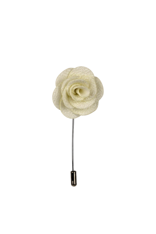 Brilliant Beige Flower Lapel Pin