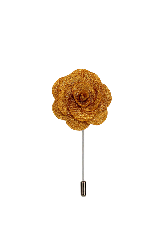 Brilliant Butterscotch Flower Lapel Pin