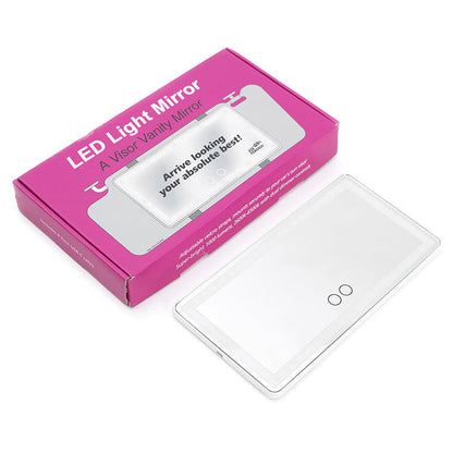 Car Sun Visor Makeup Mirror with LED Lights / White