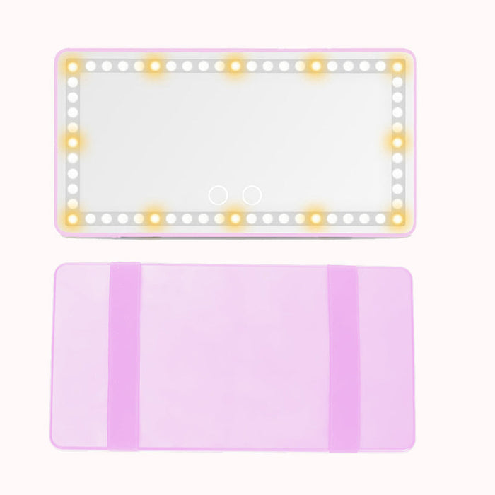 Car Sun Visor Makeup Mirror with LED Lights / Pink
