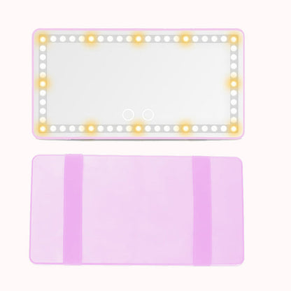 Car Sun Visor Makeup Mirror with LED Lights / Pink