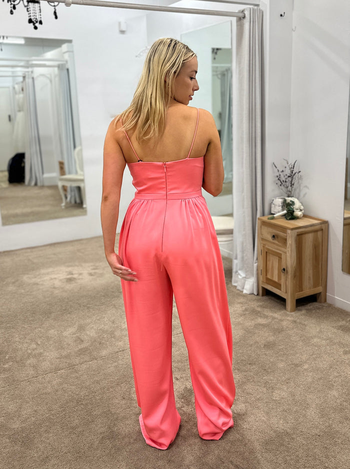Carlee Cowl Neck Jumpsuit 12 Pink - Dress - Bariano