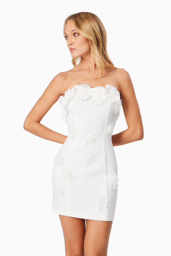 Charlotte Mini Dress Ivory - Dress - Elliatt