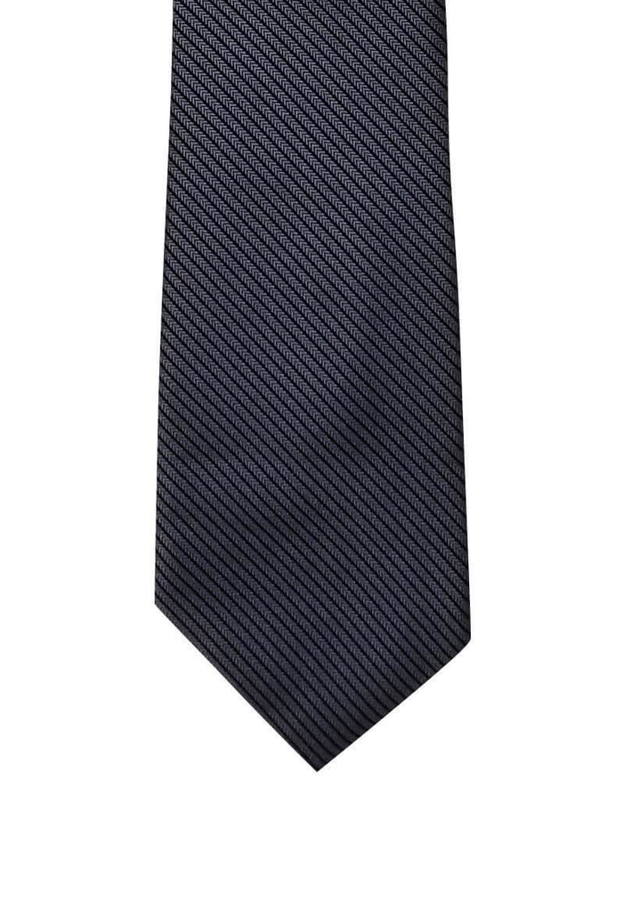 Dark Gray Black Thin Striped Skinny Pre-tied Tie, Tie, GoTie