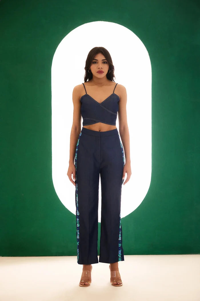 Denim Embroidered Utopian Pants