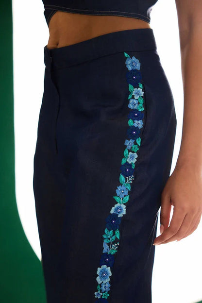 Denim Embroidered Utopian Pants